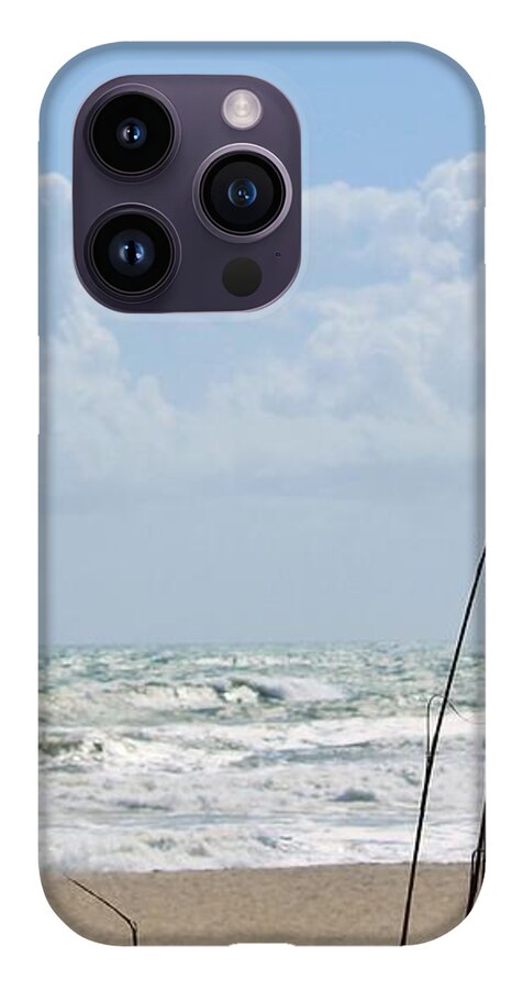 Cloudy Seaside with Tall Grasses - Phone Case