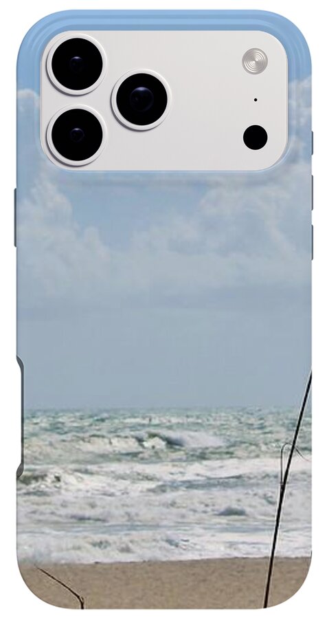 Cloudy Seaside with Tall Grasses - Phone Case