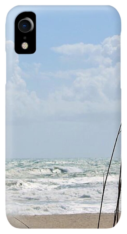 Cloudy Seaside with Tall Grasses - Phone Case