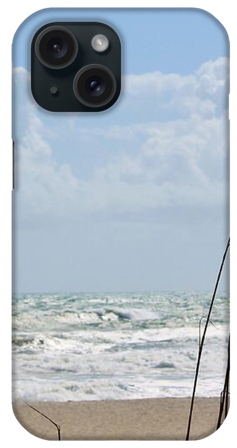 Cloudy Seaside with Tall Grasses - Phone Case