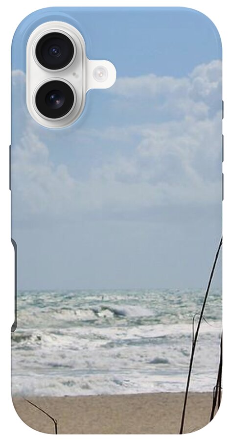 Cloudy Seaside with Tall Grasses - Phone Case