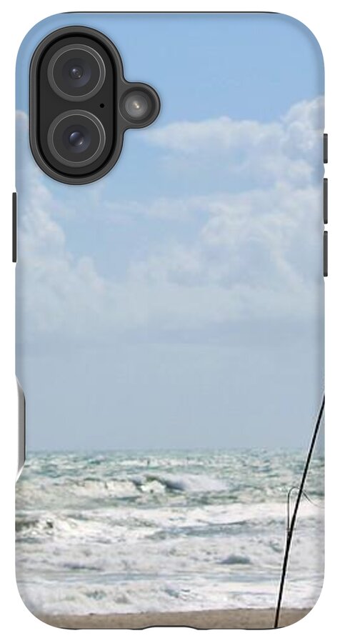 Cloudy Seaside with Tall Grasses - Phone Case