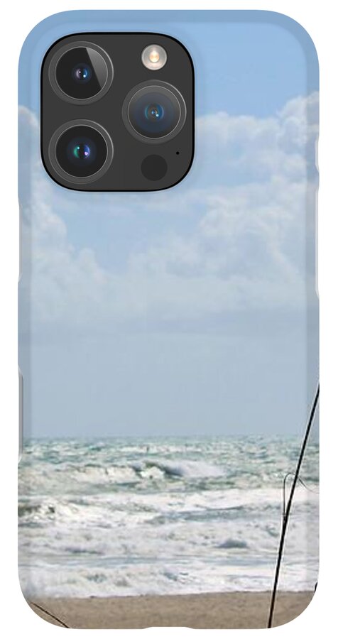 Cloudy Seaside with Tall Grasses - Phone Case