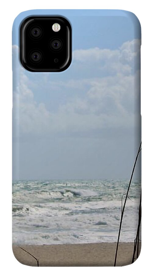 Cloudy Seaside with Tall Grasses - Phone Case
