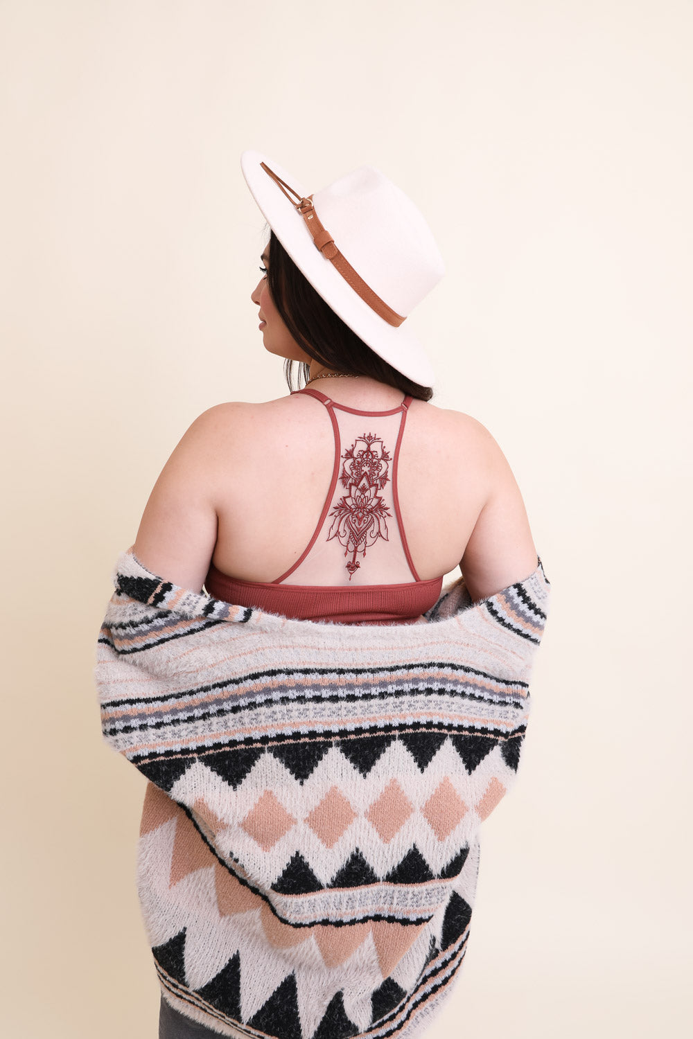 Curvy Tattoo Back Bralette