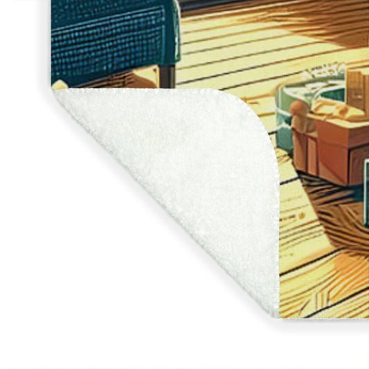 Cozy Christmas Living Room Design Blanket