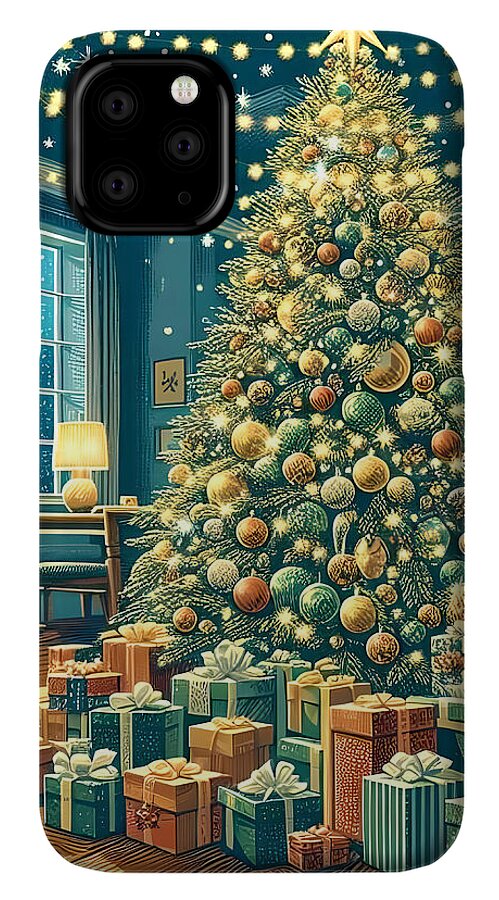 Cozy Christmas Living Room - Phone Case