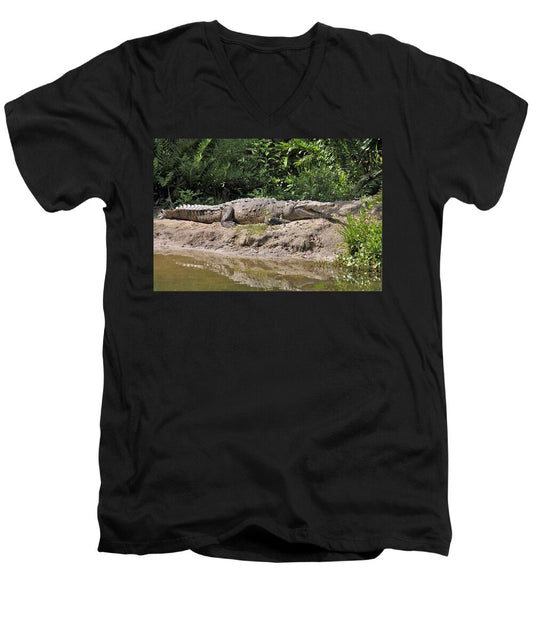 Crocodile by the Riverside - Men's V-Neck T-Shirt