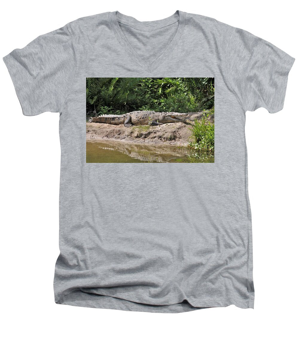 Crocodile by the Riverside - Men's V-Neck T-Shirt