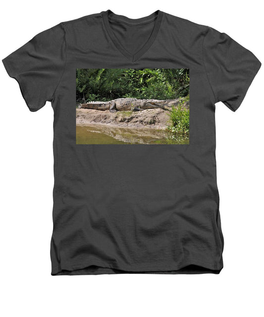 Crocodile by the Riverside - Men's V-Neck T-Shirt