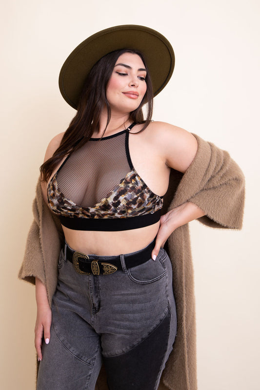 Curvy Adanna Leopard Bralette