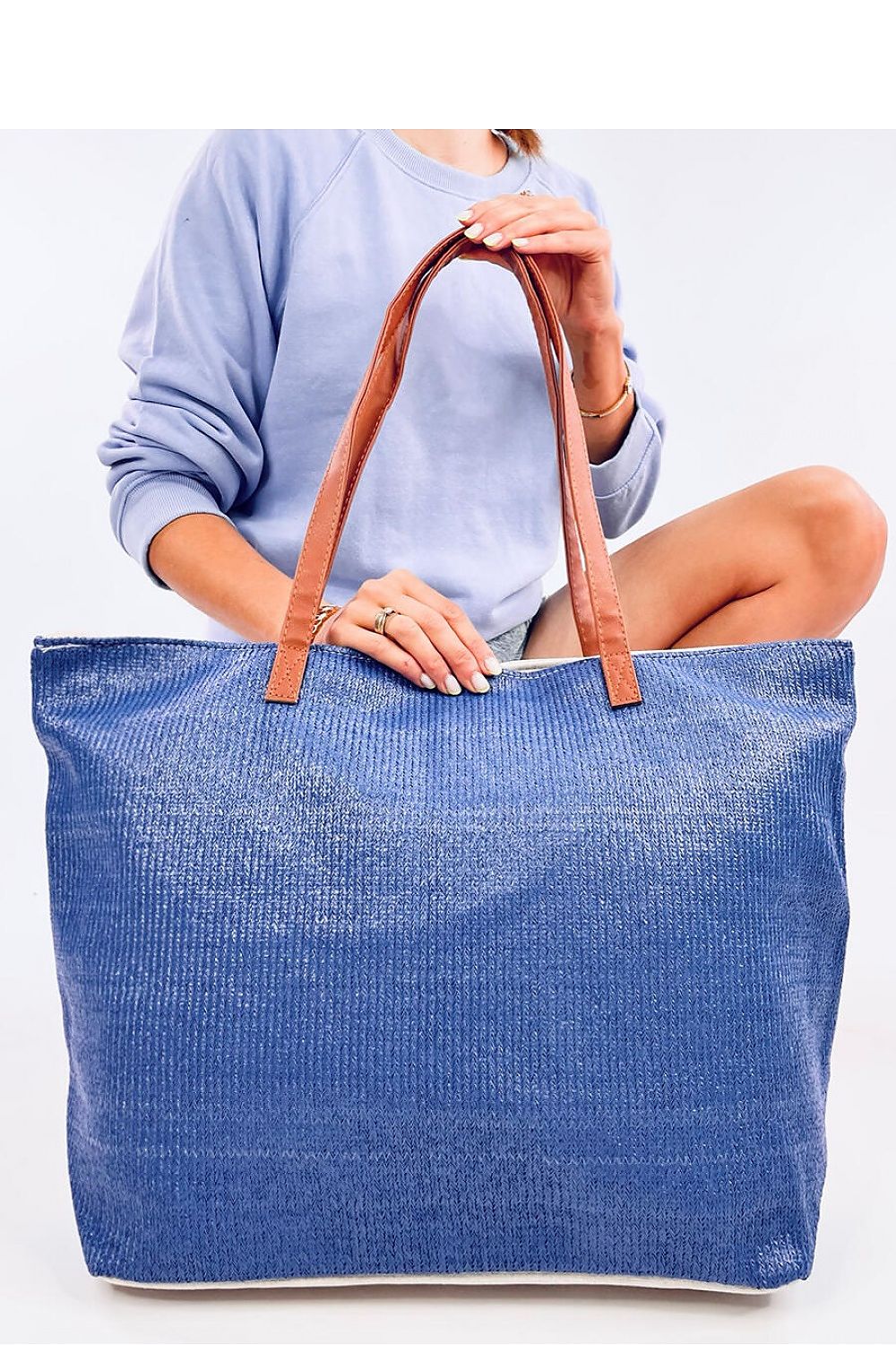 Blue and White Beach Bag by Inello