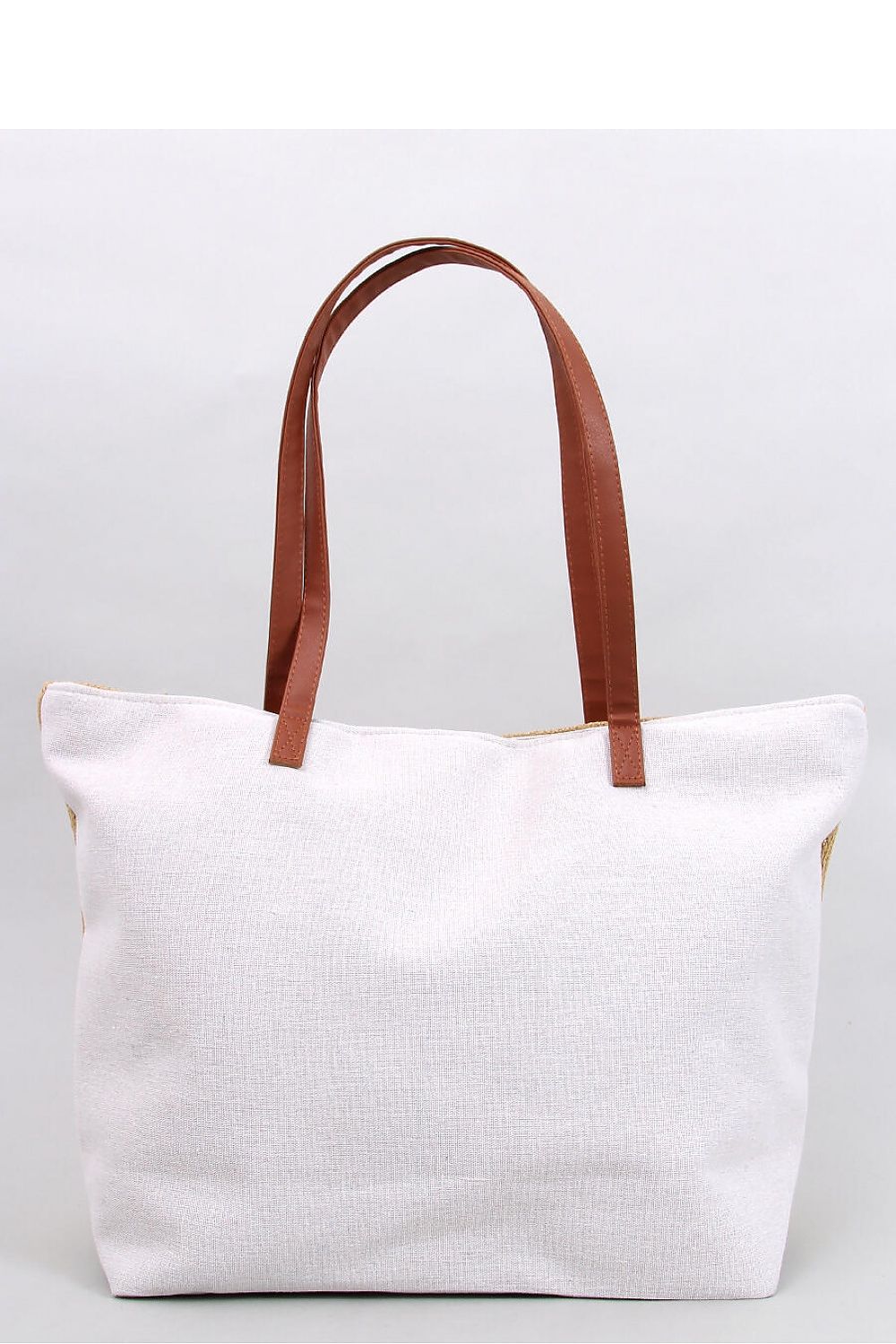Tan and White Beach Bag by Inello