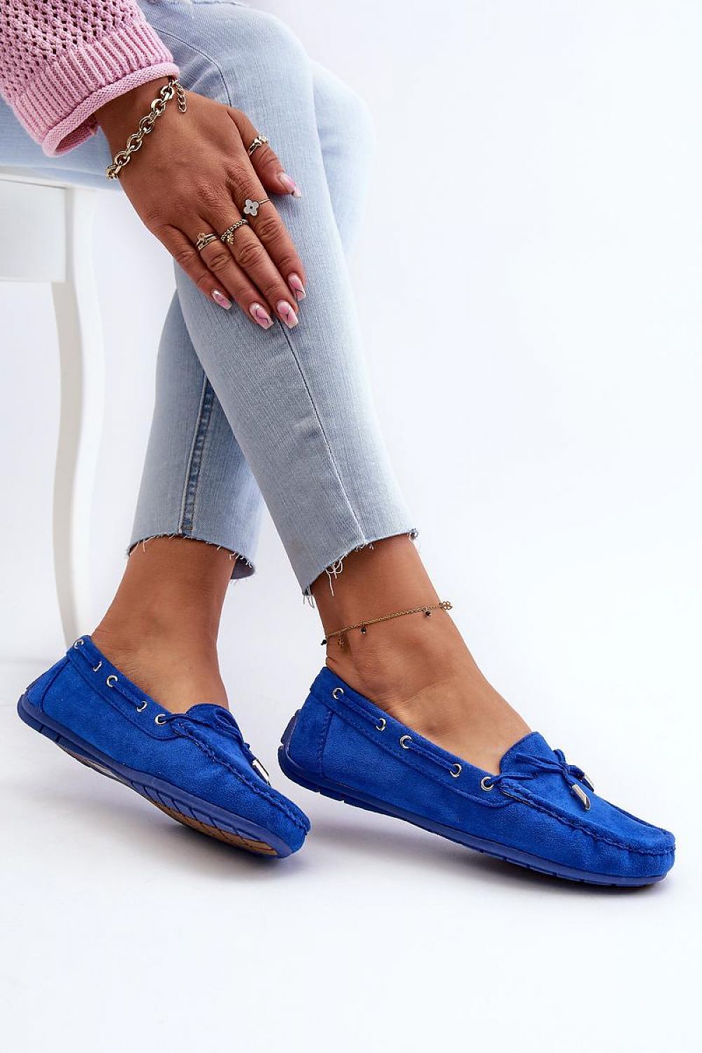 Women's Step in Style Blue Mocassin Shoes