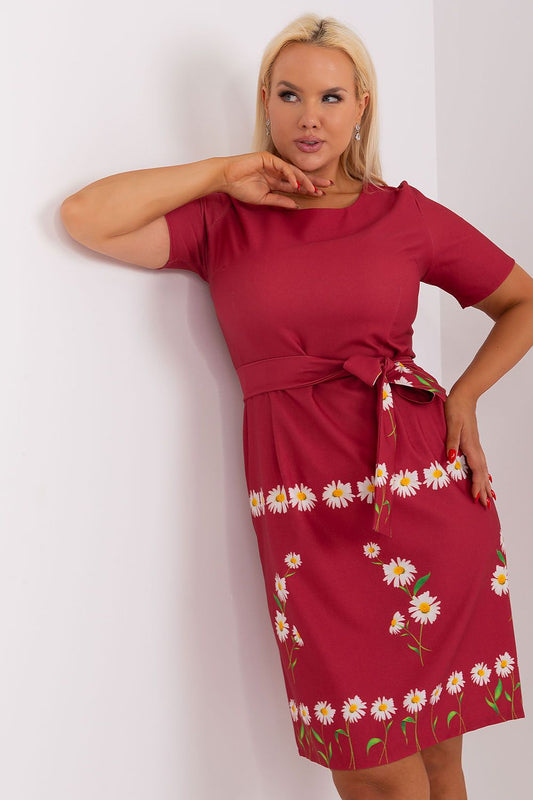 Women's Red Plus Size Floral Dress by Lakerta
