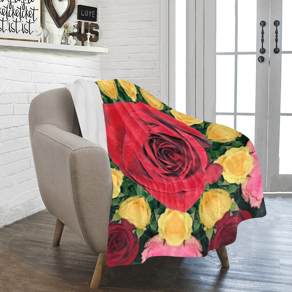 Red and Yellow Roses Ultra-Soft Micro Fleece Blanket 40