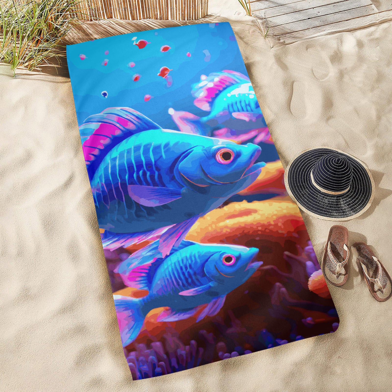 Blue Fish Beach Towel 31