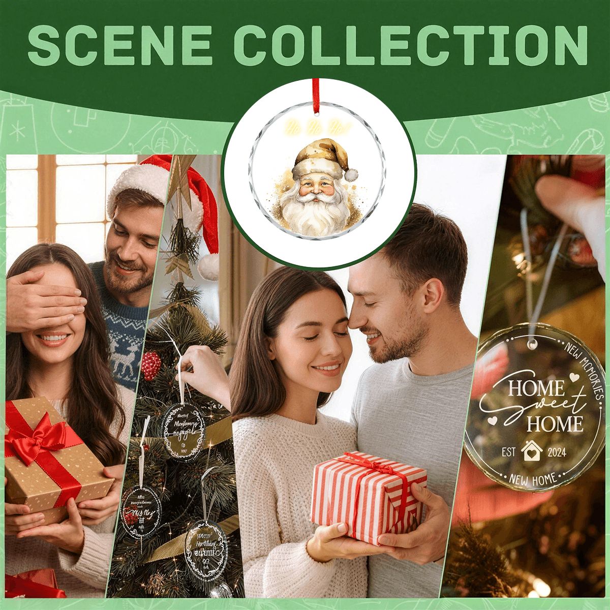 Round Glass Christmas Ornament (Made in USA) sianybdesignsElegantGoldChristmassantasoftandinvitingli949d655e0da04c28a8e3a43e435c7152