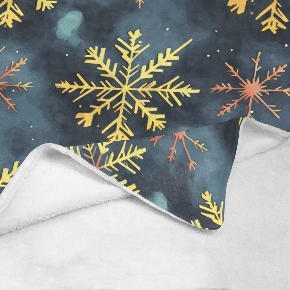 Snowflakes Green Ultra-Soft Micro Fleece Blanket (Made in USA)