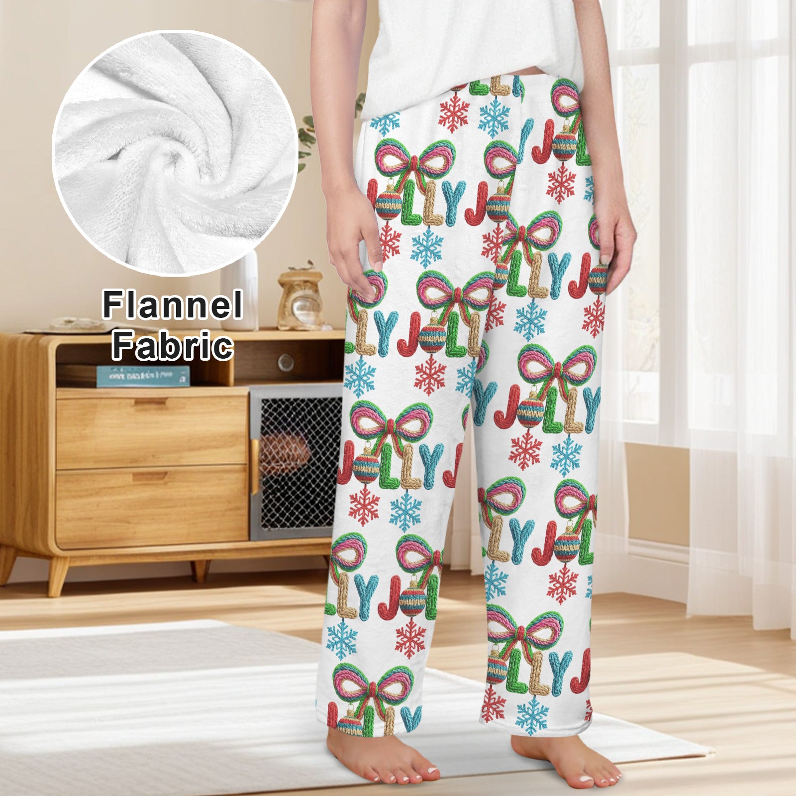 Colorful Yarn Jolly Women's Flannel Pajama Trousers (Made in USA)