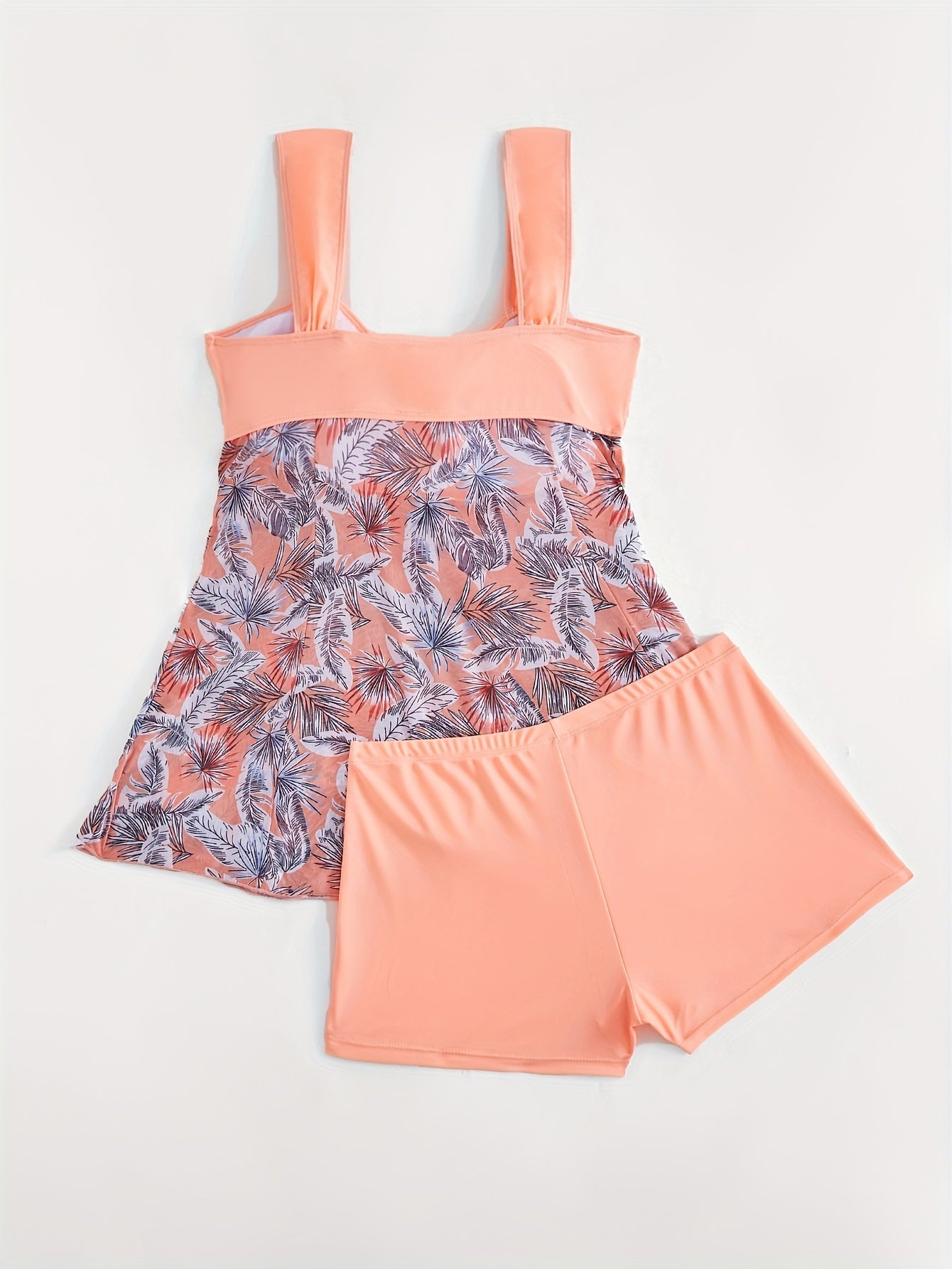 Orange Plus Size Mesh 2-piece Tankini Swimwear for Women