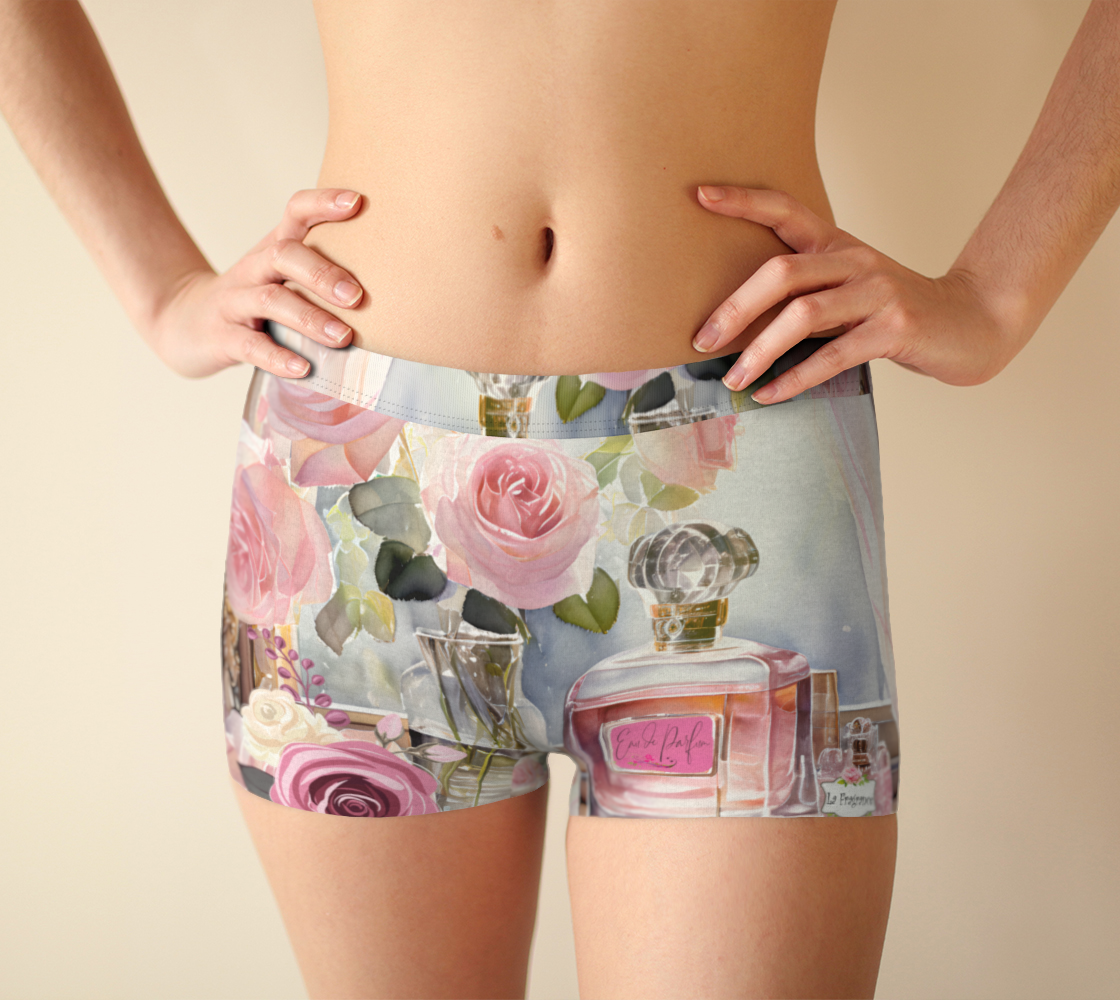 Eau de Parfume Pink Floral Design Boyshorts Underwear