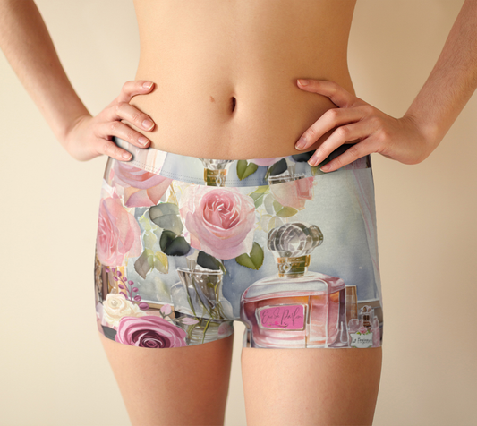 Eau de Parfume Pink Floral Design Boyshorts Underwear