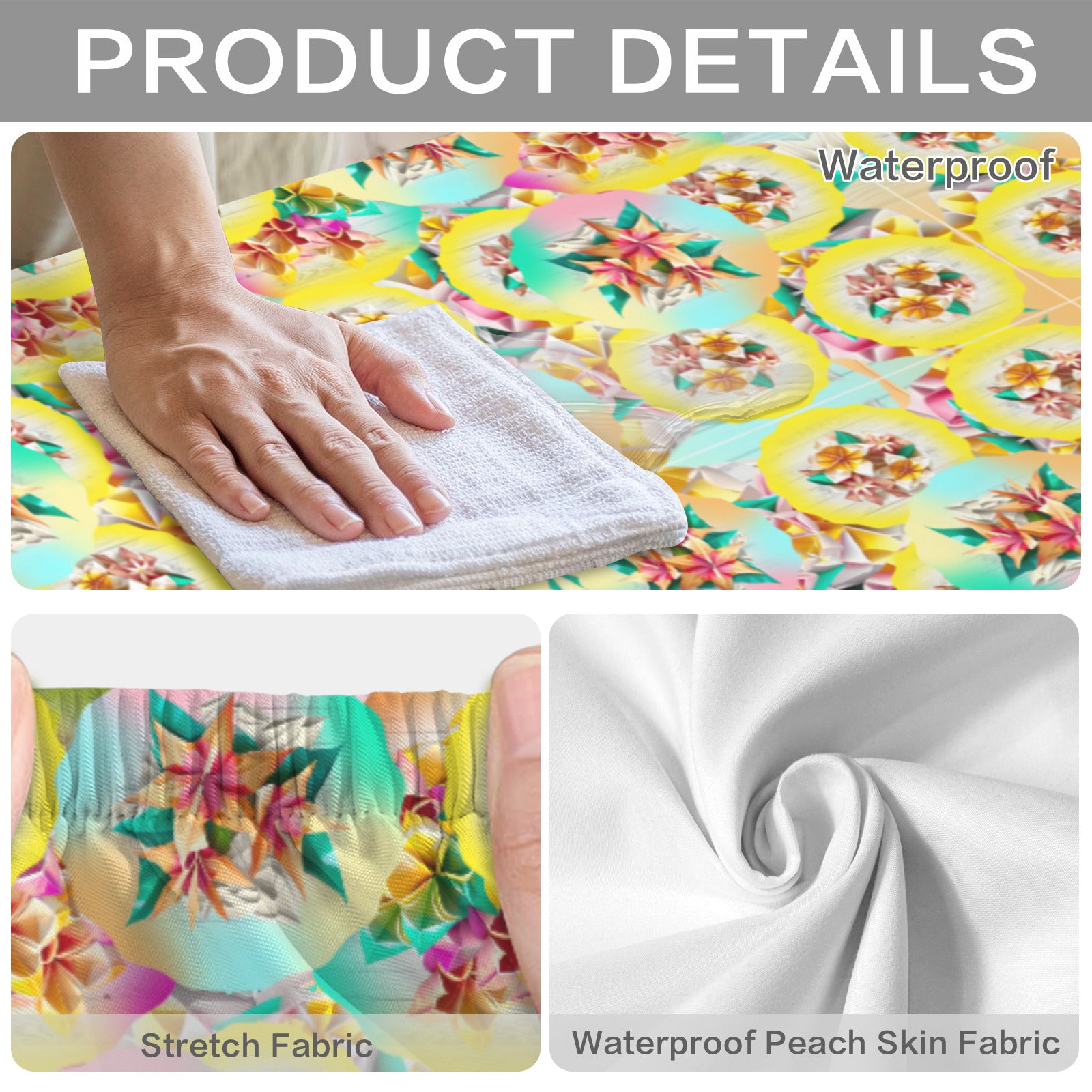 Circle Floral Pastel Pattern Picnic Table & Bench Covers Set 60