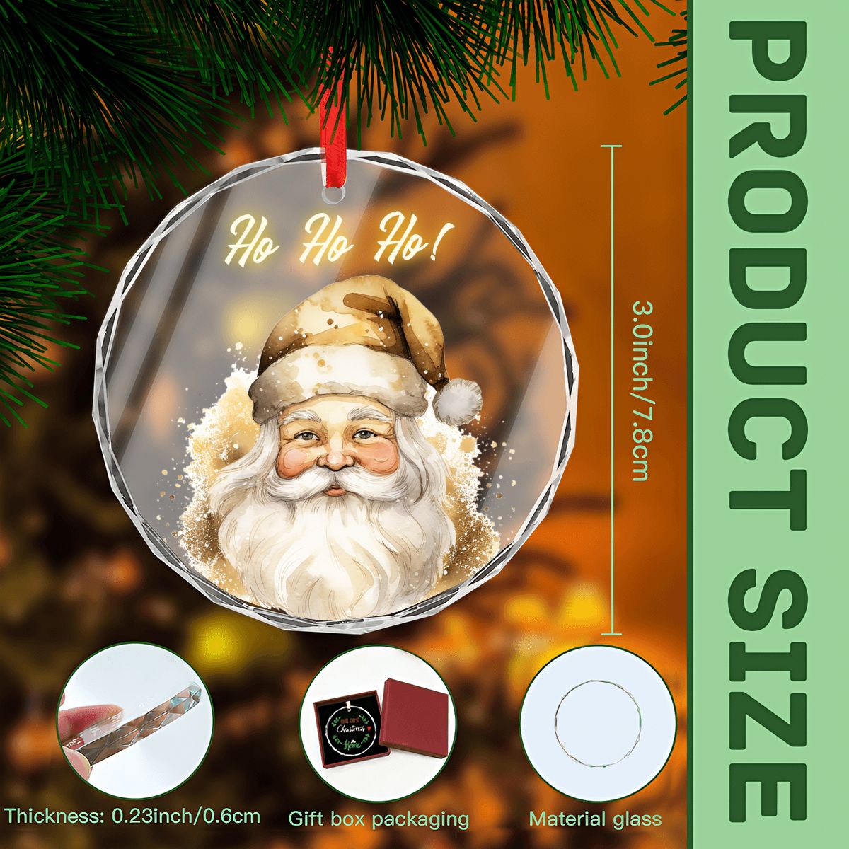Round Glass Christmas Ornament (Made in USA) sianybdesignsElegantGoldChristmassantasoftandinvitingli949d655e0da04c28a8e3a43e435c7152