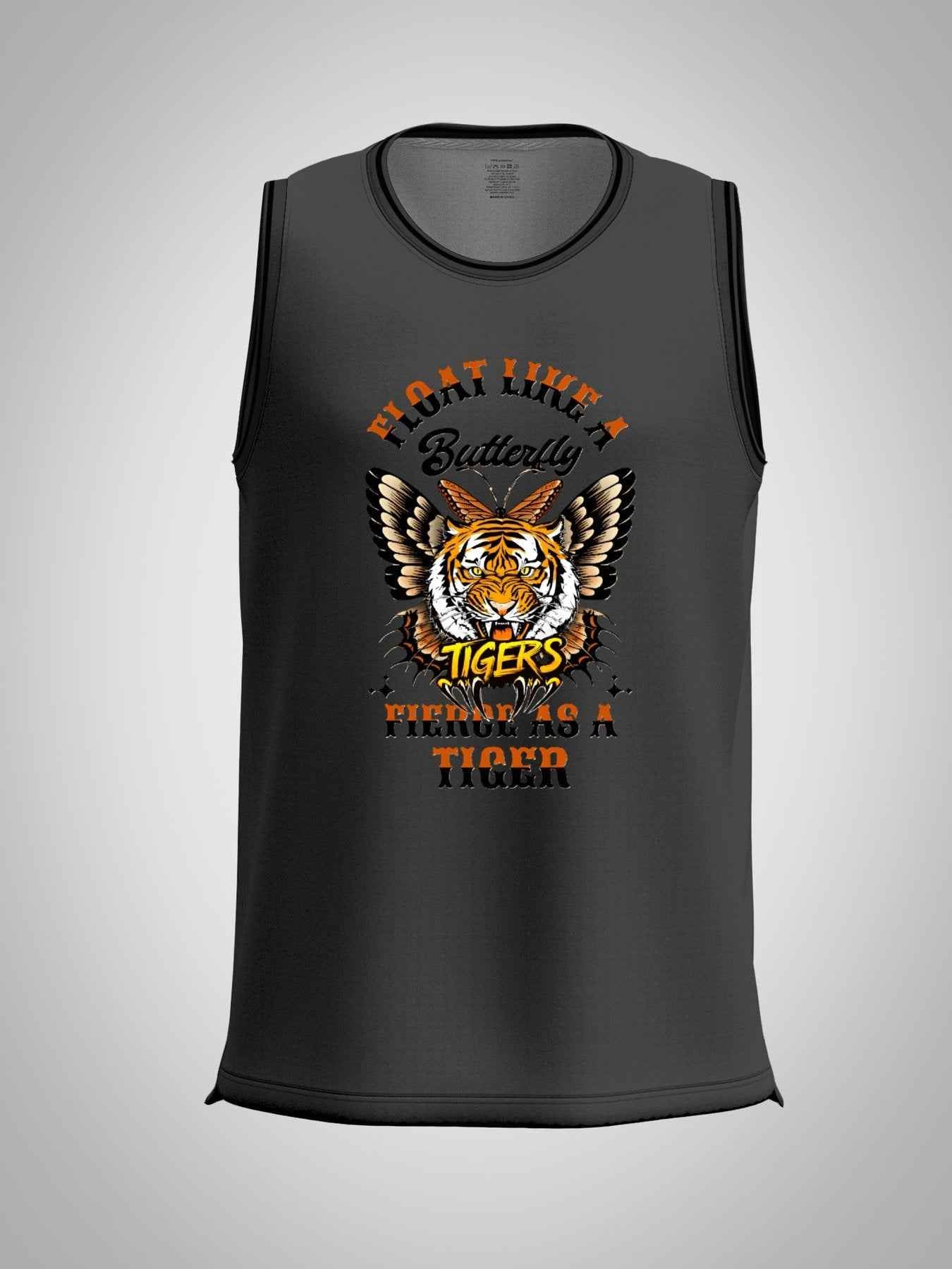 Float Like a Butterfly Fierce Tiger Adult Dark Grey Basketball Jersey | Ships From USA