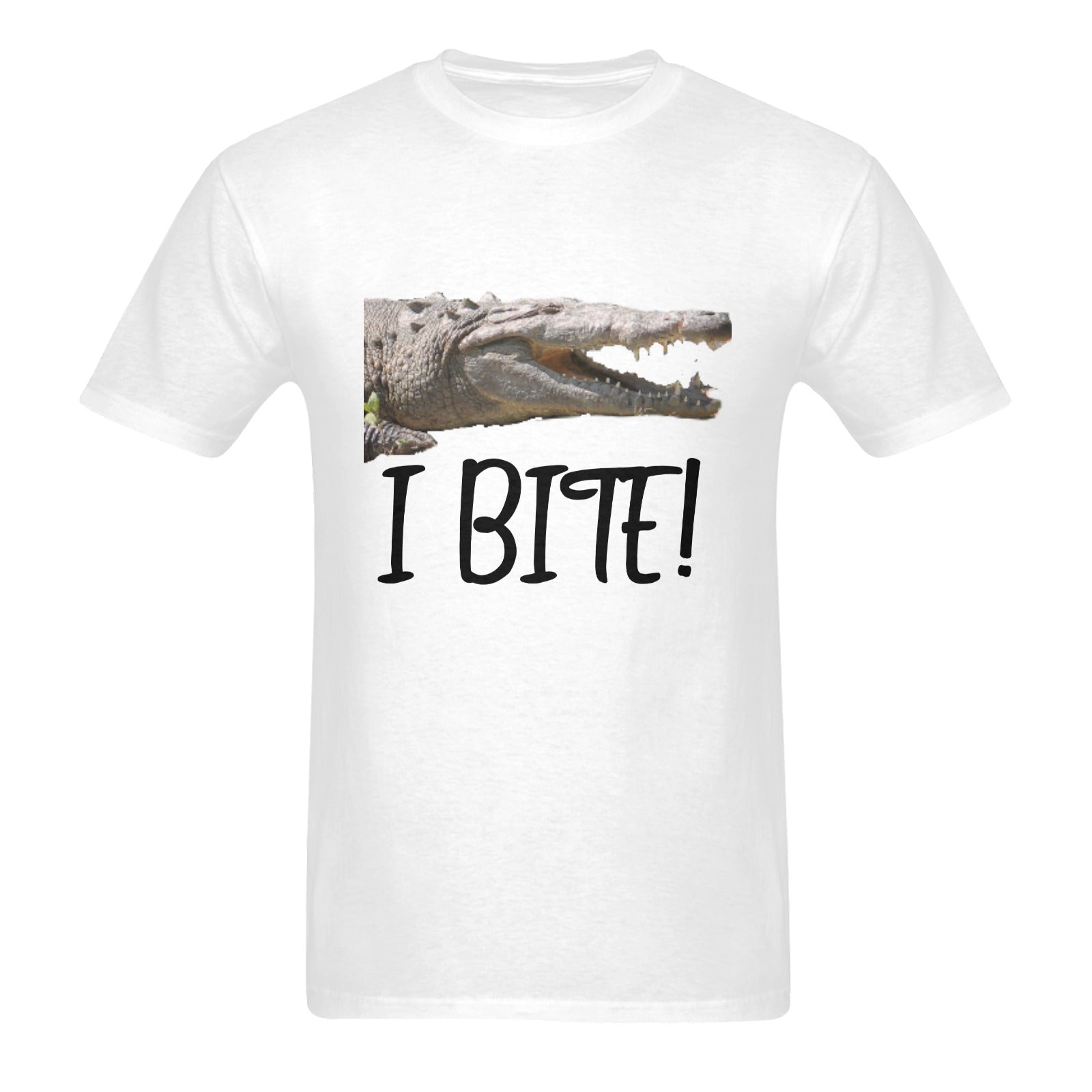 Men's Crocodile I Bite Heavy Cotton T-shirt (Made in USA）