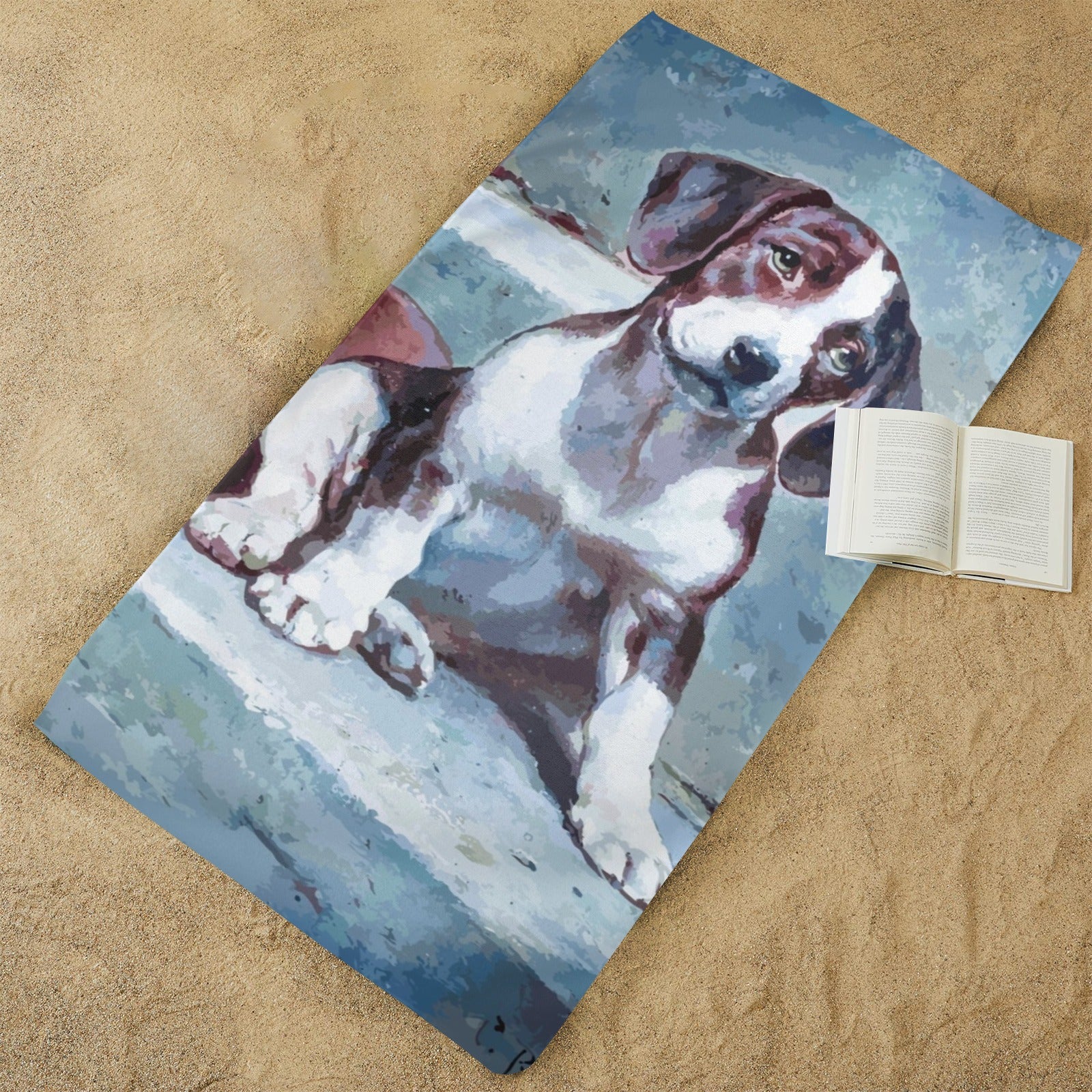 Adorable Puzzled Puppy Beach Towel - 29