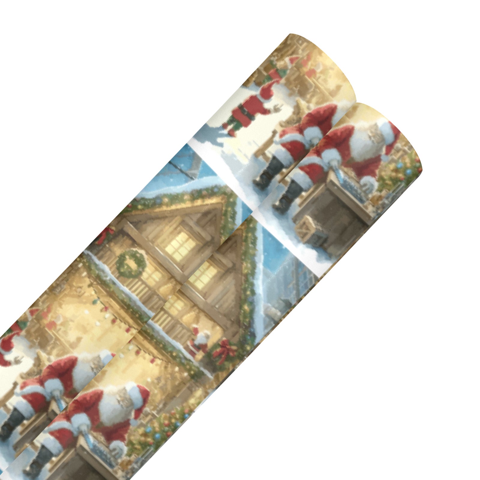 Santa's Workshop Coated Gift Wrapping Paper (Made in USA)