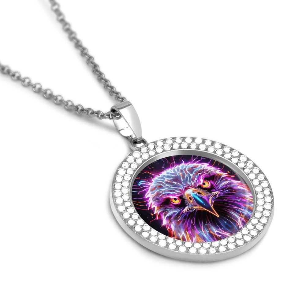 Printed Design Multicolored Diamond Pendant & Necklace