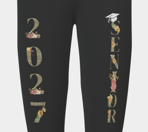 Floral 2027 Senior Black Unisex Joggers