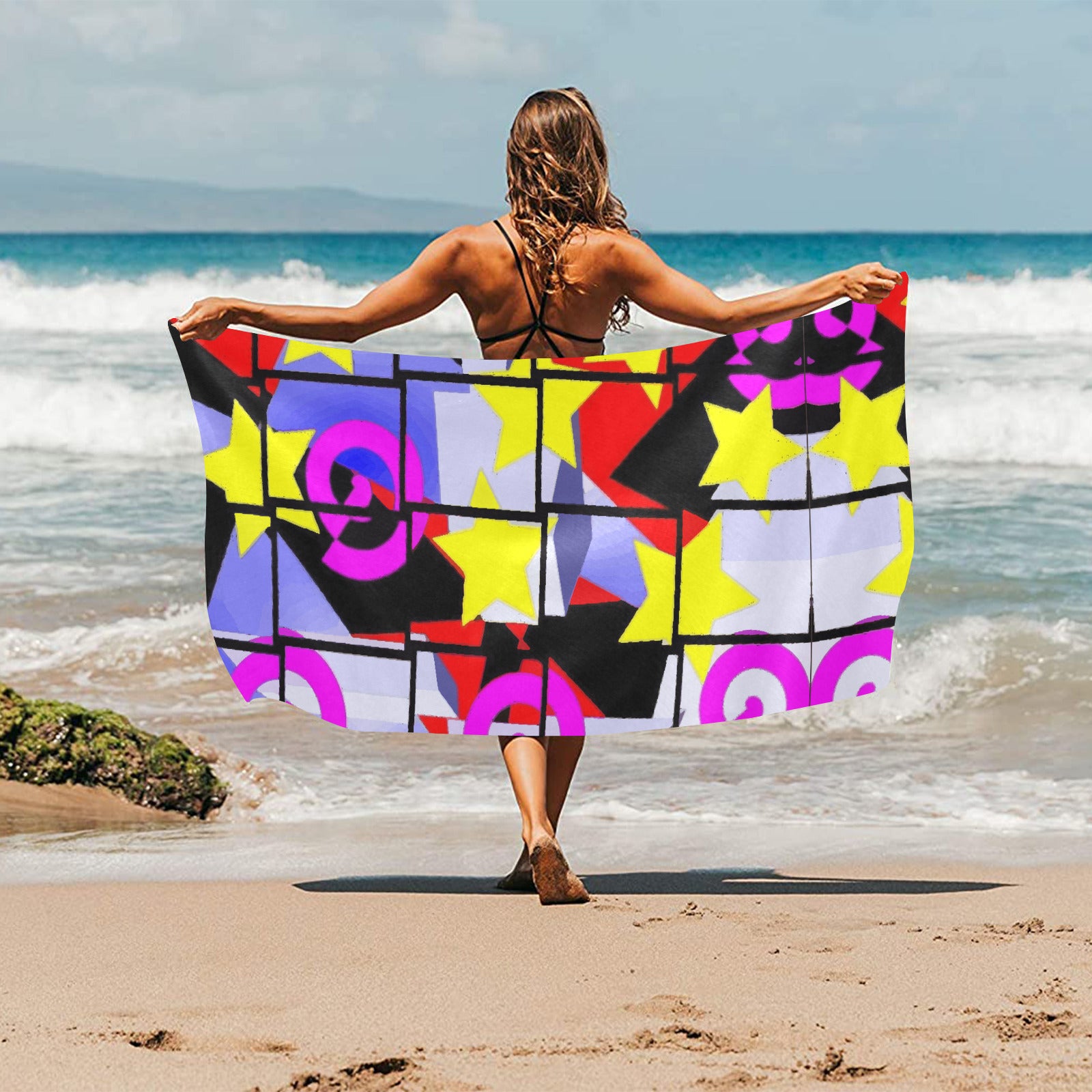 1980's Abstract Design Beach Towel - 30
