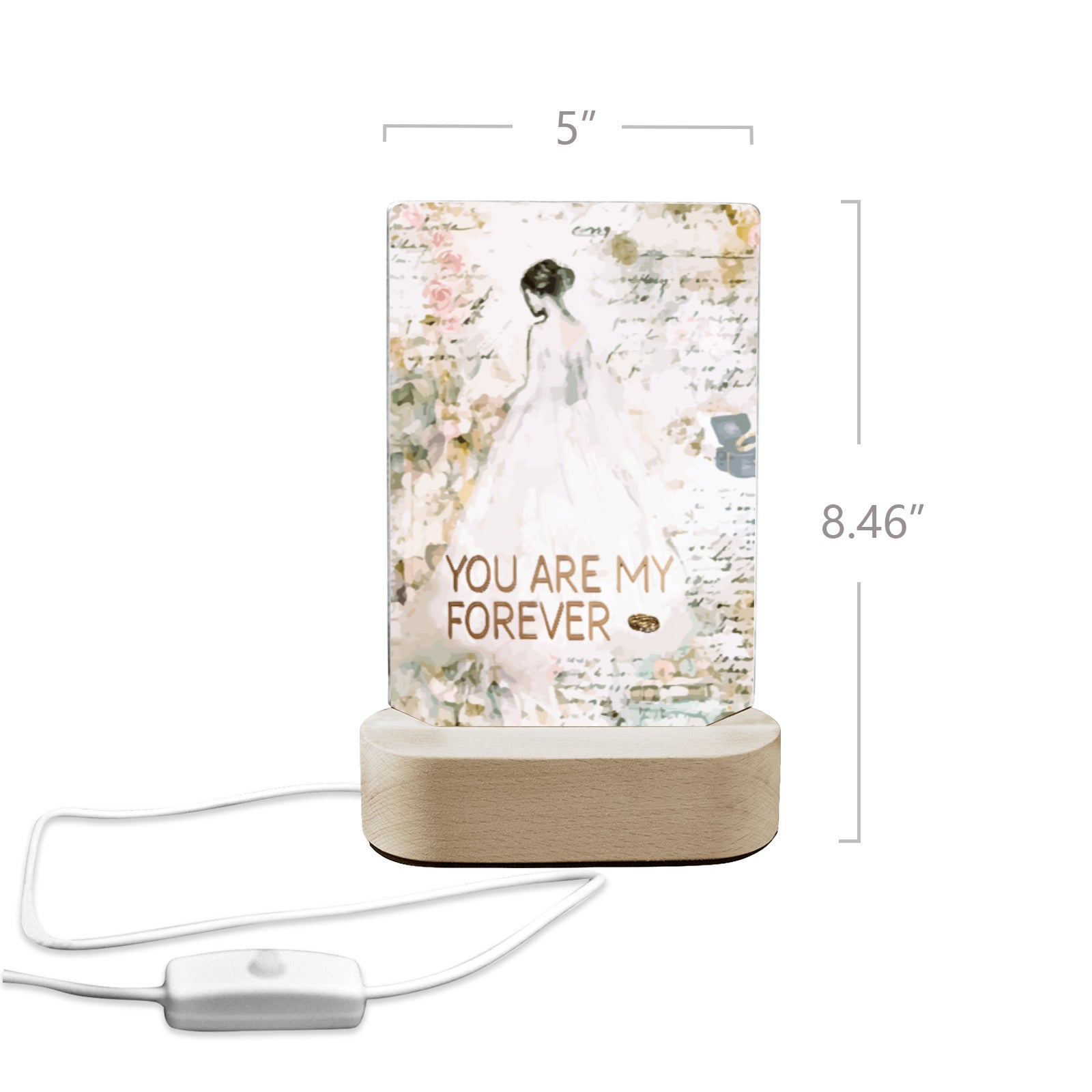 You Are My Forever Bride Acrylic Photo Panel with Lighted Stand (Made in USA)