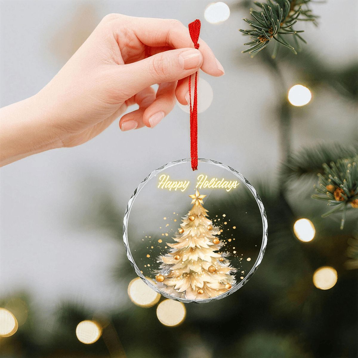 Round Glass Christmas Ornament (Made in USA) sianybdesignsElegantGoldChristmasstarsoftandinvitinglig625b0fca50ed4081916351826163c652 sianybdesignsElegantGoldChristmaschristmastreesoftandin5c22f21e5583