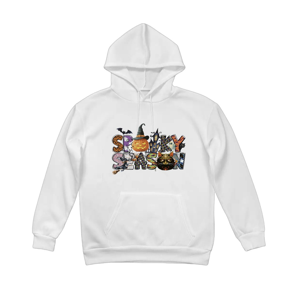 Halloween Spooky Season Unisex Fleece Hoodie with Drawstring