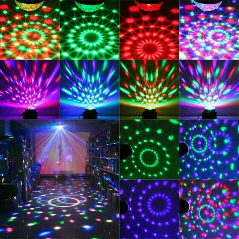 Small Portable DJ Disco Ball Strobe LED Lights Sound Activated with Remote Control