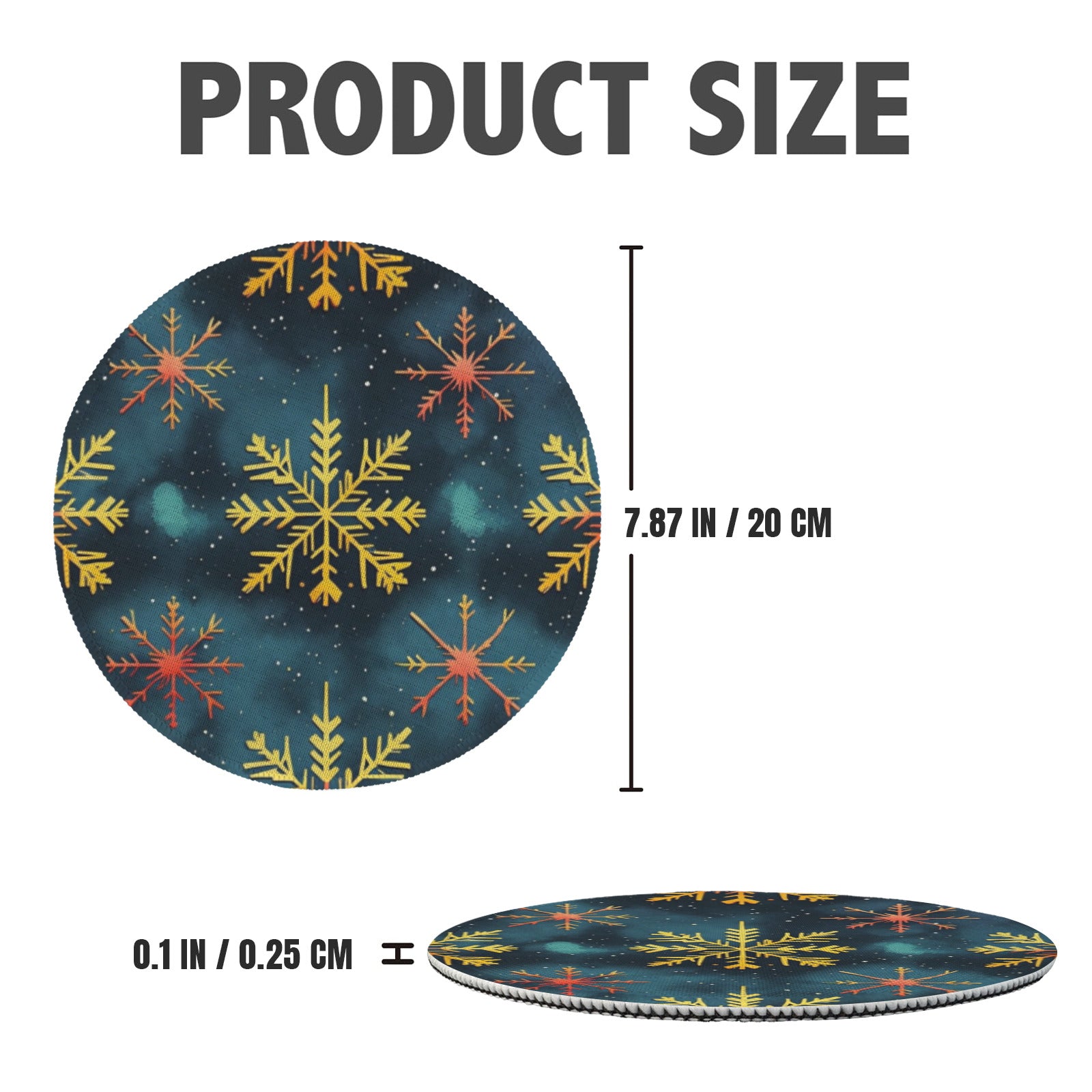 Snowflake Pattern with Bold Colors Round Placemat (Made in USA)