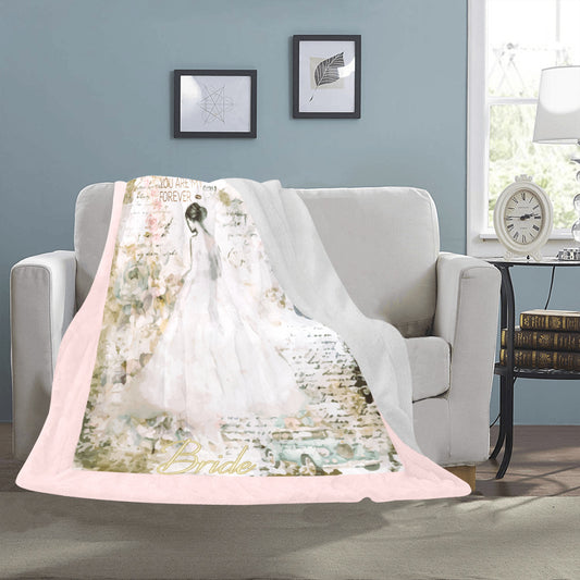 Bride's You Are My Forever Faux Quilt Ultra-Soft Micro Fleece Blanket (Made in USA)