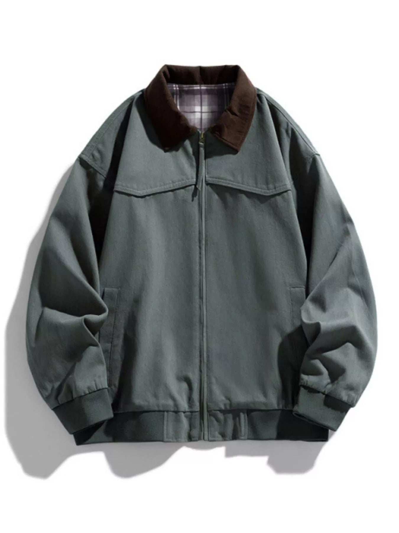 Men's Plus Size Zip Up Long Sleeve Jacket Coat