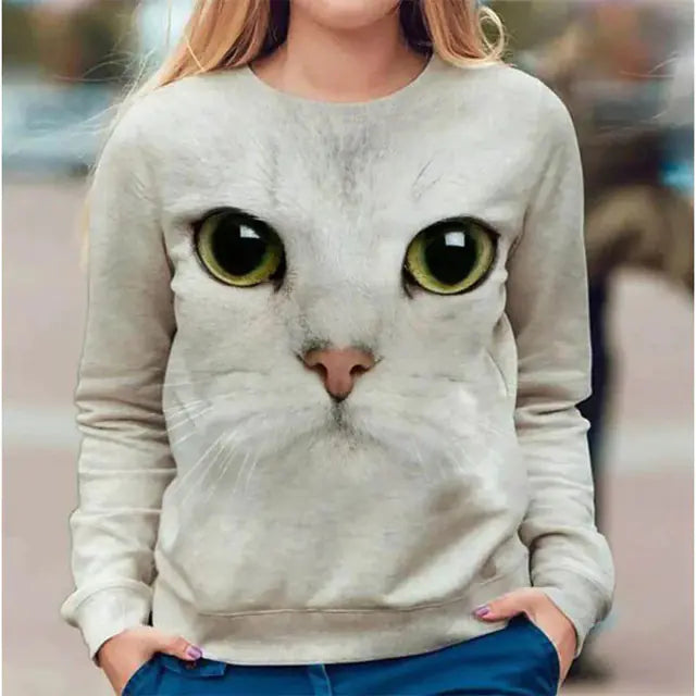 Kawaii 3D Printed Cute Animal Sweatshirt for Women