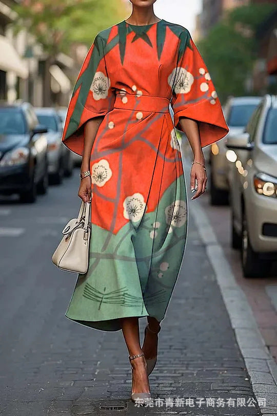 Female Creative Casual Printing Elegant Dress