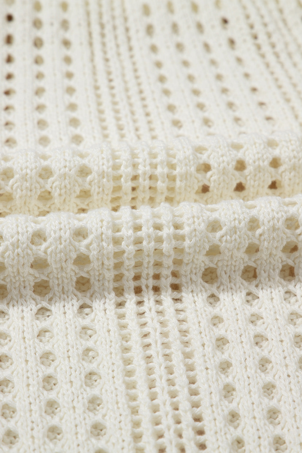 Crochet Open Knit Drawstring Waist Beach Dress Coverup