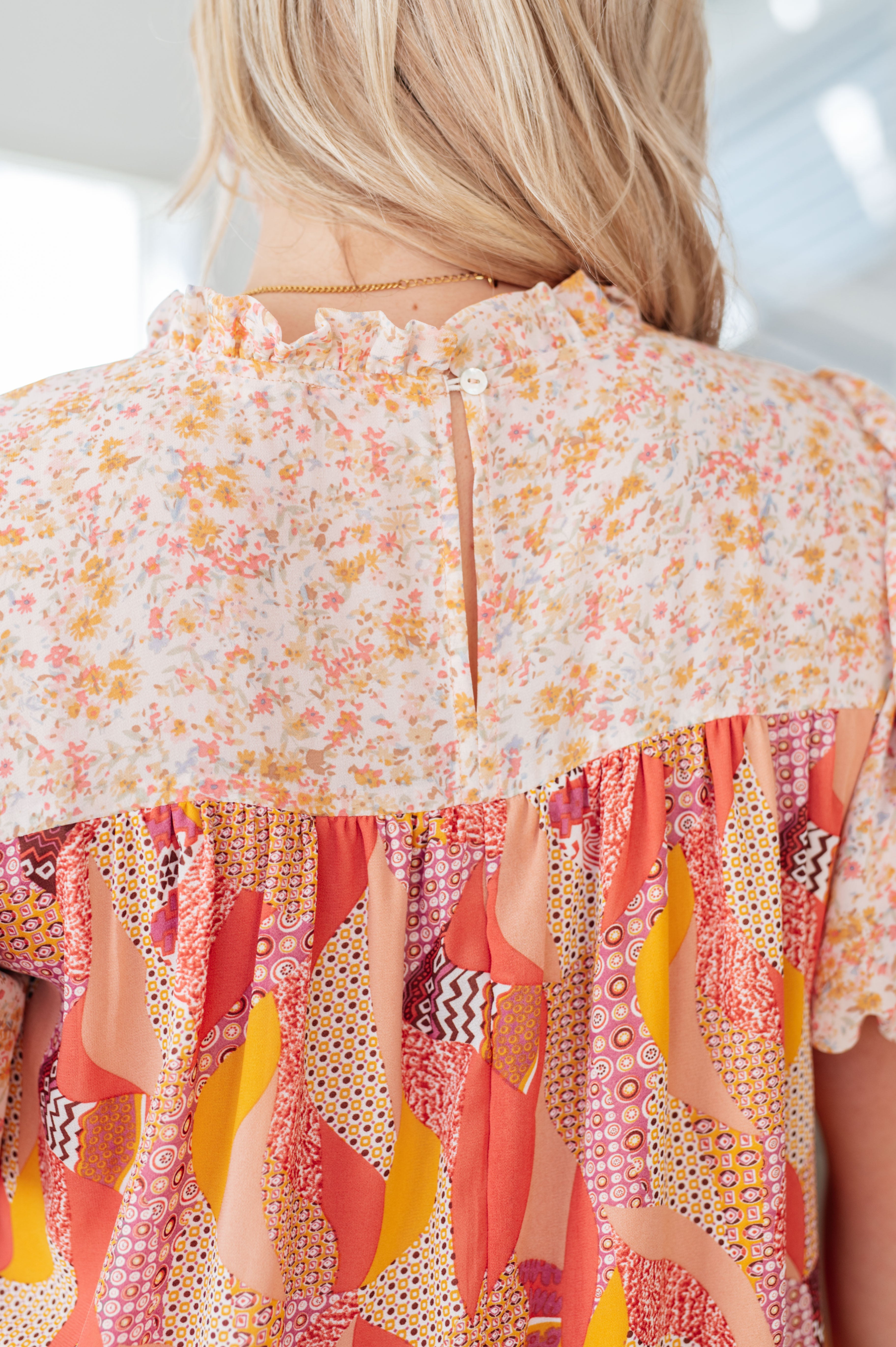 Day Dreamer Mixed Orange Floral Blouse