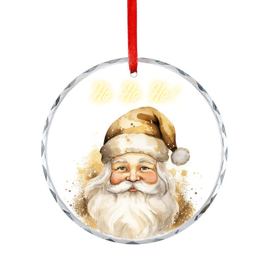 Round Glass Christmas Ornament (Made in USA) sianybdesignsElegantGoldChristmassantasoftandinvitingli949d655e0da04c28a8e3a43e435c7152