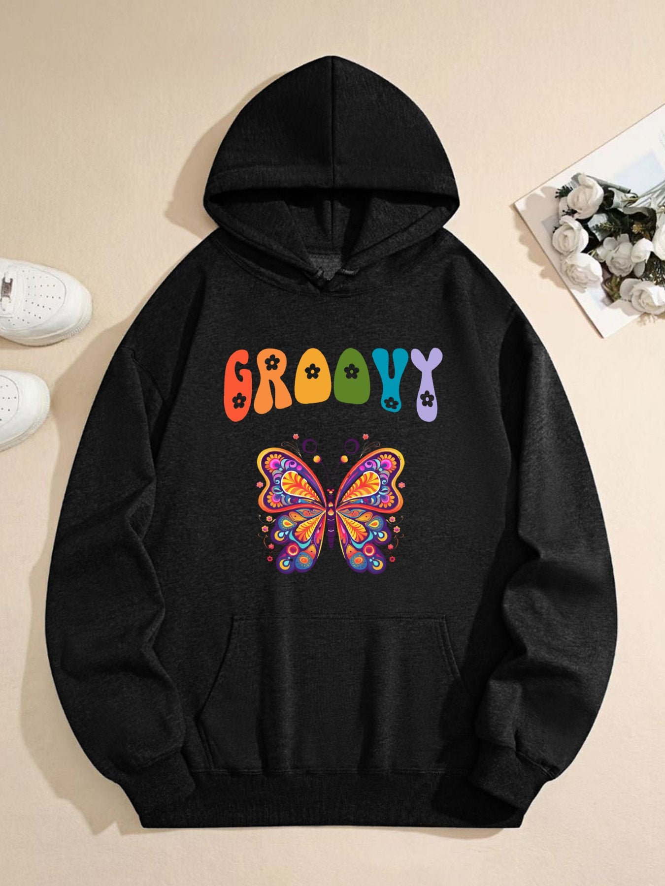 DTF 180gsm Hooded Sweatshirt with Drawstring(Dual-sided Printing)
