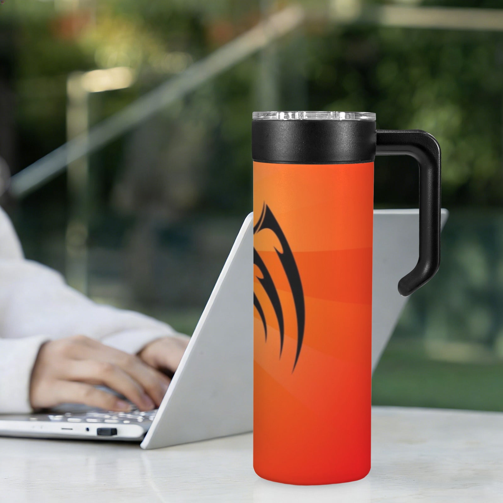 Red Fire Dragon 20oz Insulated Water Bottle with Screw On Handle